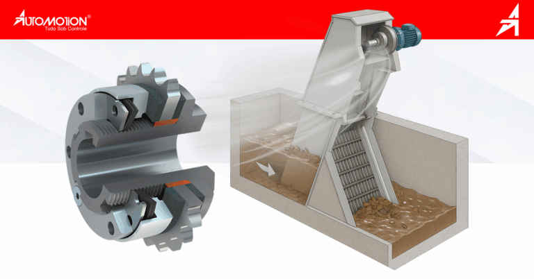 Limitador de torque em grades de barras no tratamento de água